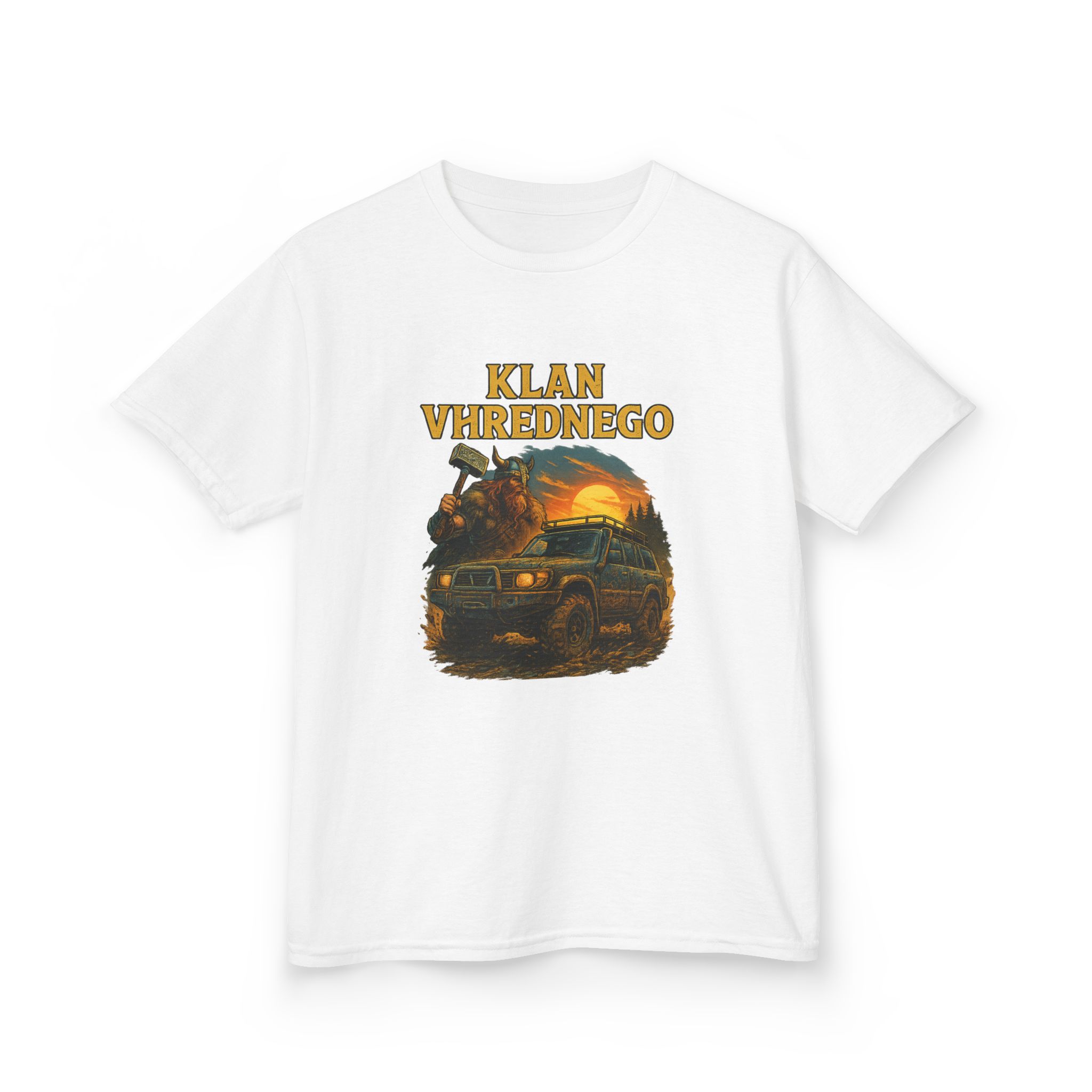 Dziecięca Koszulka „Klan Vhrednego” – Teren, błoto i duch Wikinga - obrazek 7